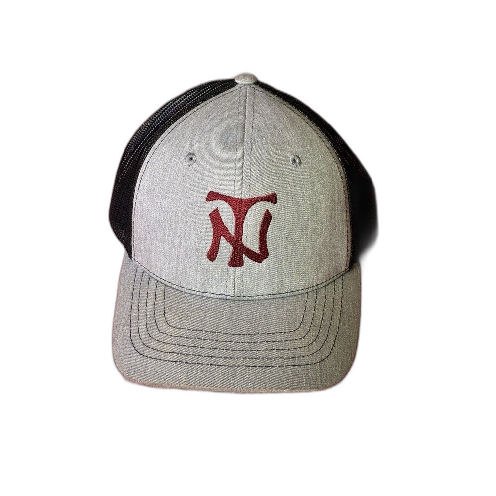 RICHARDSON 112- Youth Trucker Hat Gray Black NT Logo SnapBack Mesh Cap